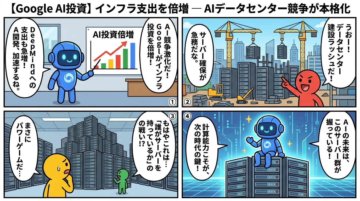 【Google AI投資】インフラ支出を倍増 — AIデータセンター競争が本格化