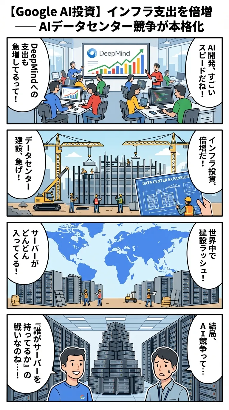 【Google AI投資】インフラ支出を倍増 — AIデータセンター競争が本格化
