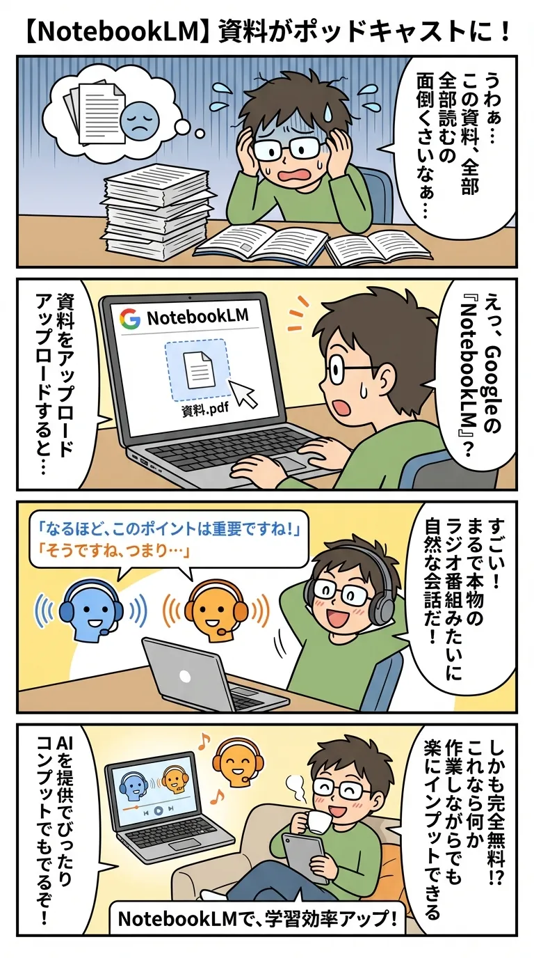 【NotebookLM】資料をポッドキャストに変換！Googleの神ツール