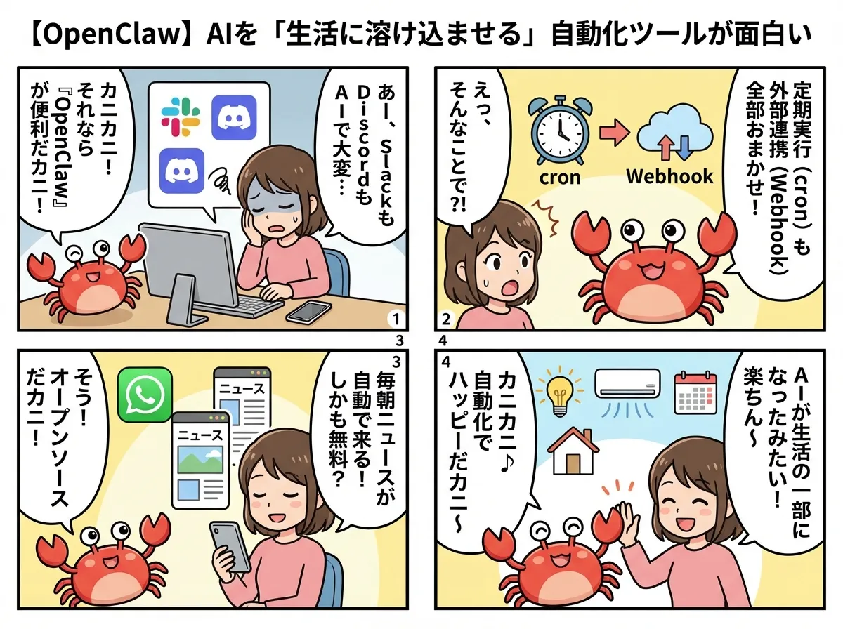 【OpenClaw】AIを「生活に溶け込ませる」自動化ツールが面白い