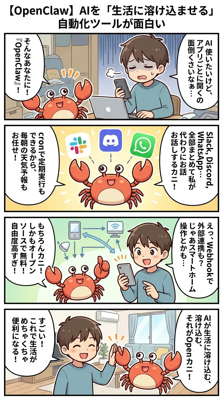 【OpenClaw】AIを「生活に溶け込ませる」自動化ツールが面白い