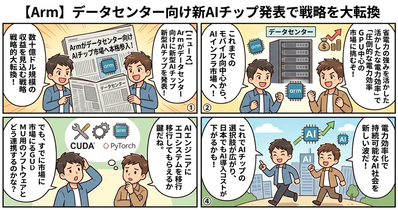 【Arm】データセンター向け新AIチップ発表で戦略を大転換