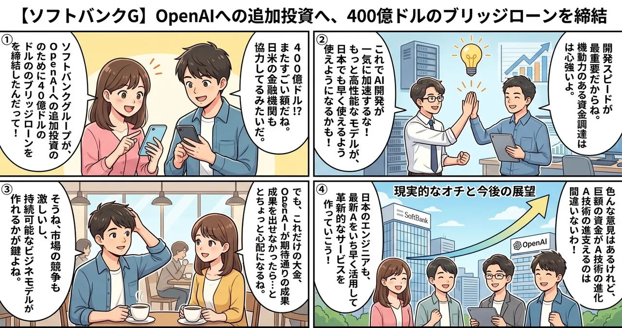 【ソフトバンクG】OpenAIへの追加投資へ、400億ドルのブリッジローンを締結