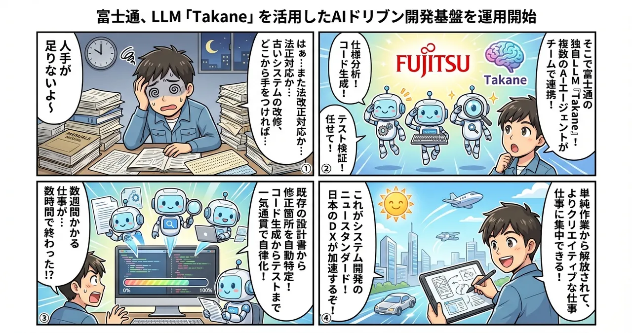 【Fujitsu Takane】富士通が放つ「AIドリブン開発基盤」が、システム開発の常識を塗り替える