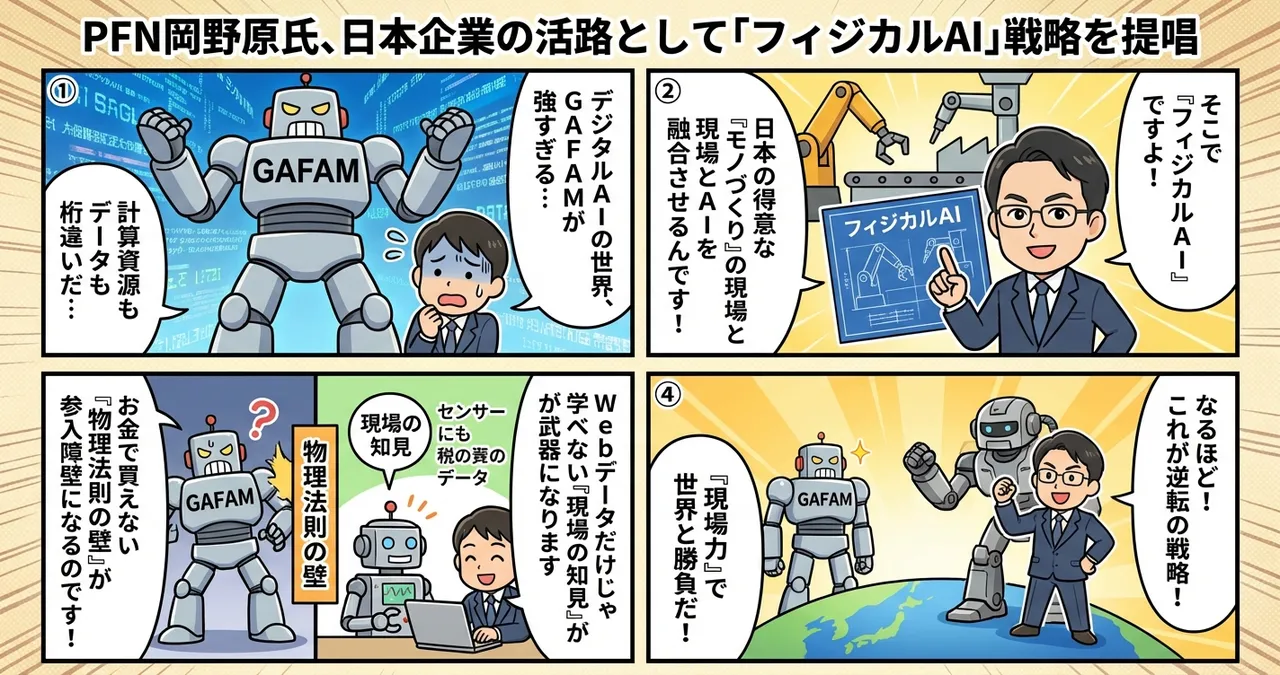 【フィジカルAI】PFN岡野原氏が提唱する、日本企業がGAFAMに勝つための「逆転の戦略」