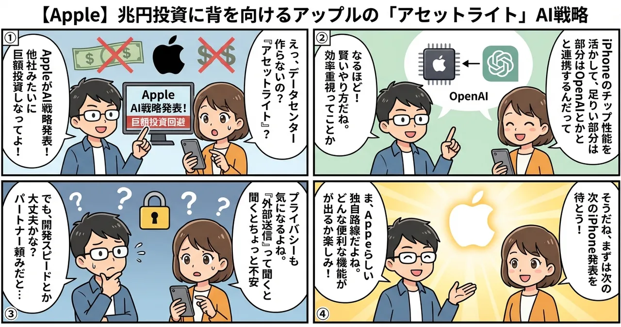 【Apple】兆円投資に背を向けるアップルの「アセットライト」AI戦略