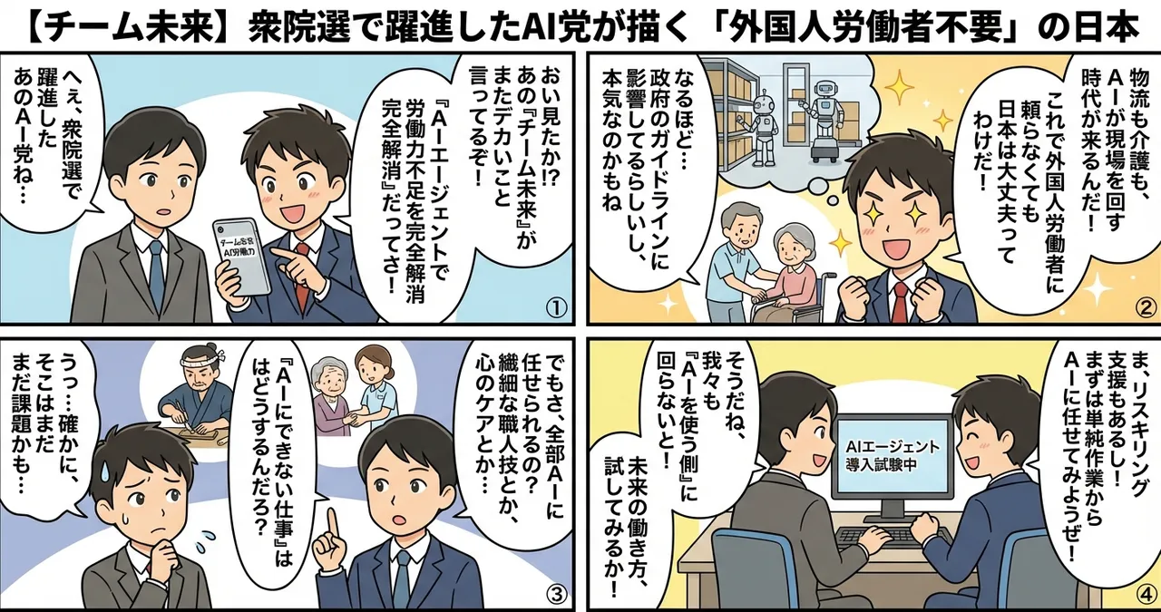 【チーム未来】衆院選で躍進したAI党が描く「外国人労働者不要」の日本