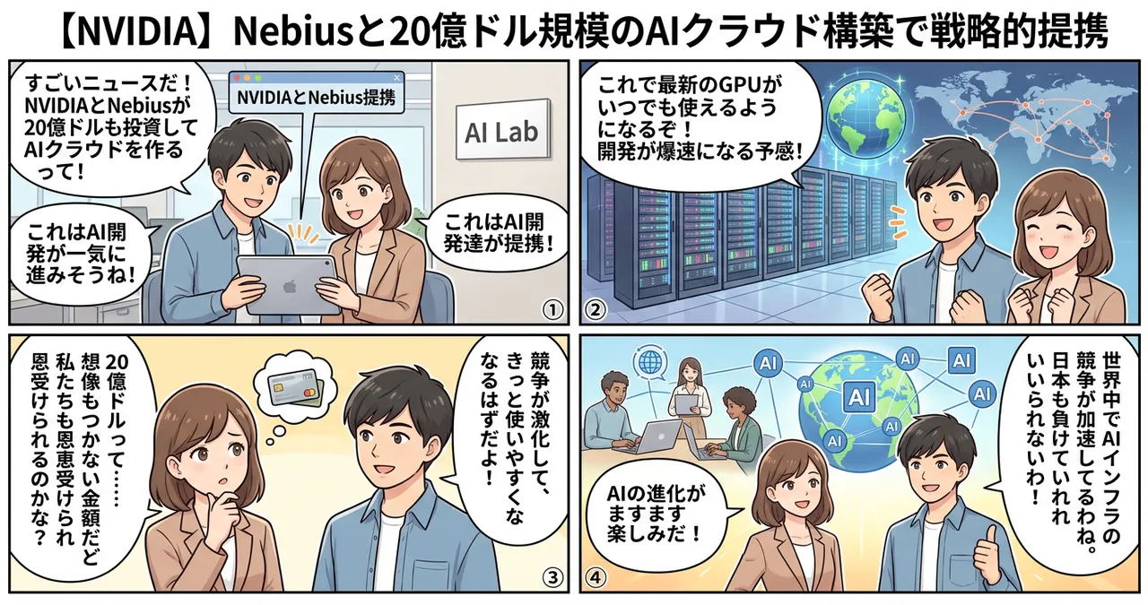 【NVIDIA】Nebiusと20億ドル規模のAIクラウド構築で戦略的提携