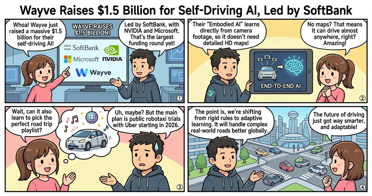 Wayve Raises $1.5 Billion for Self-Driving AI, Led by SoftBank