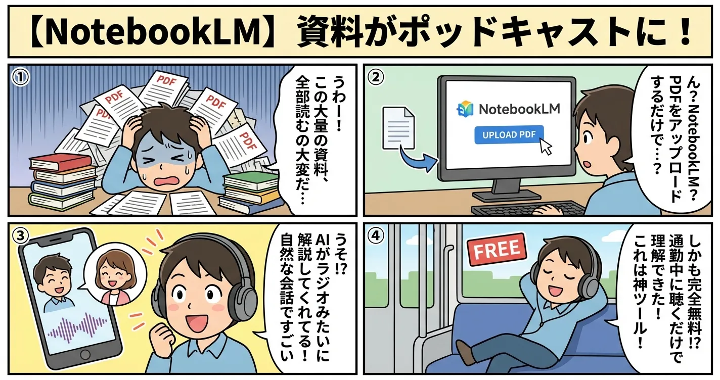 【NotebookLM】資料をポッドキャストに変換！Googleの神ツール