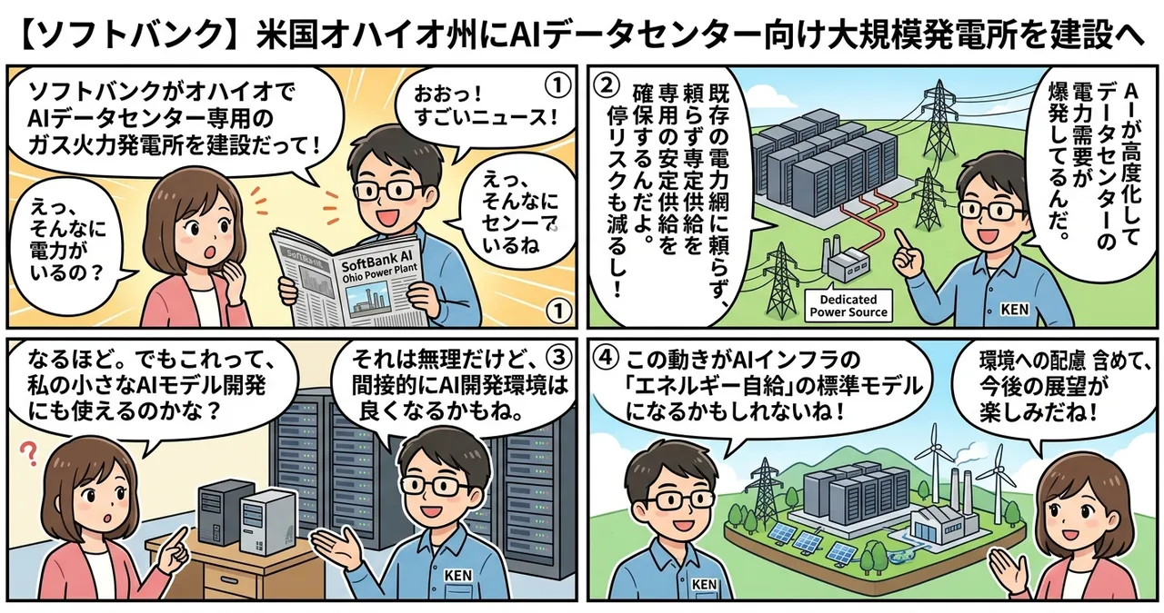 【ソフトバンク】米国オハイオ州にAIデータセンター向け大規模発電所を建設へ