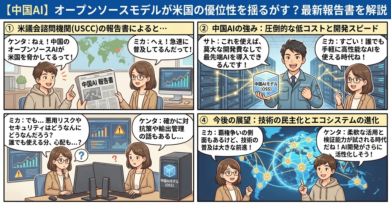 【中国AI】オープンソースモデルが米国の優位性を揺るがす？最新報告書を解説