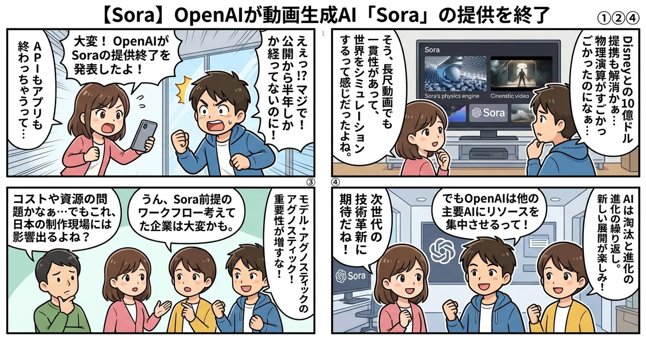 【Sora】OpenAIが動画生成AI「Sora」の提供を終了