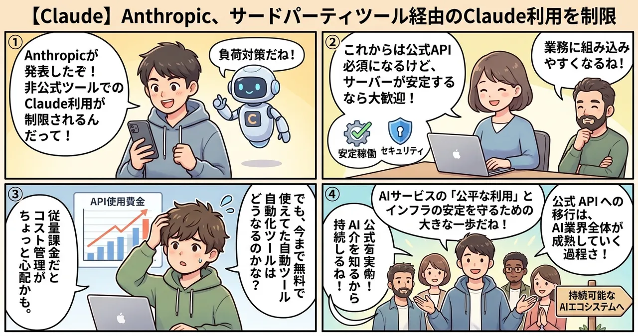 【Claude】Anthropic、サードパーティツール経由のClaude利用を制限