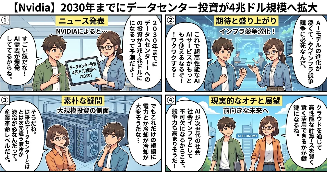 【Nvidia】2030年までにデータセンター投資が4兆ドル規模へ拡大