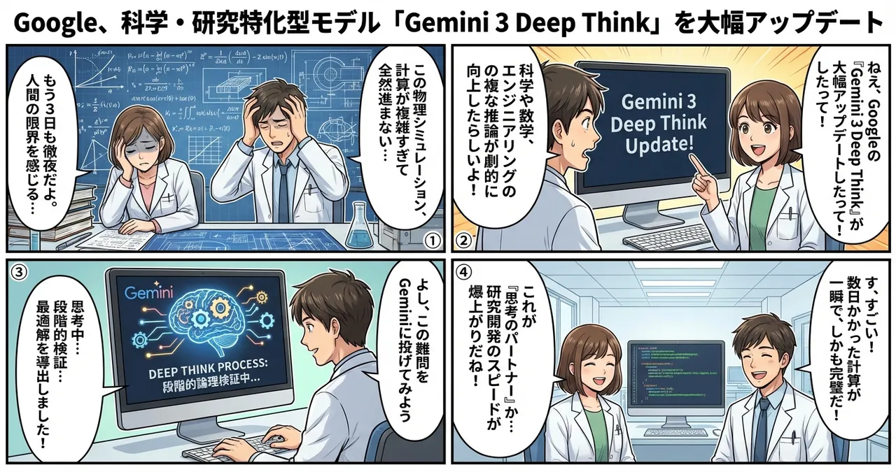 【Gemini 3 Deep Think】Googleが放つ「科学特化」の超進化版。複雑な推論がより正確に