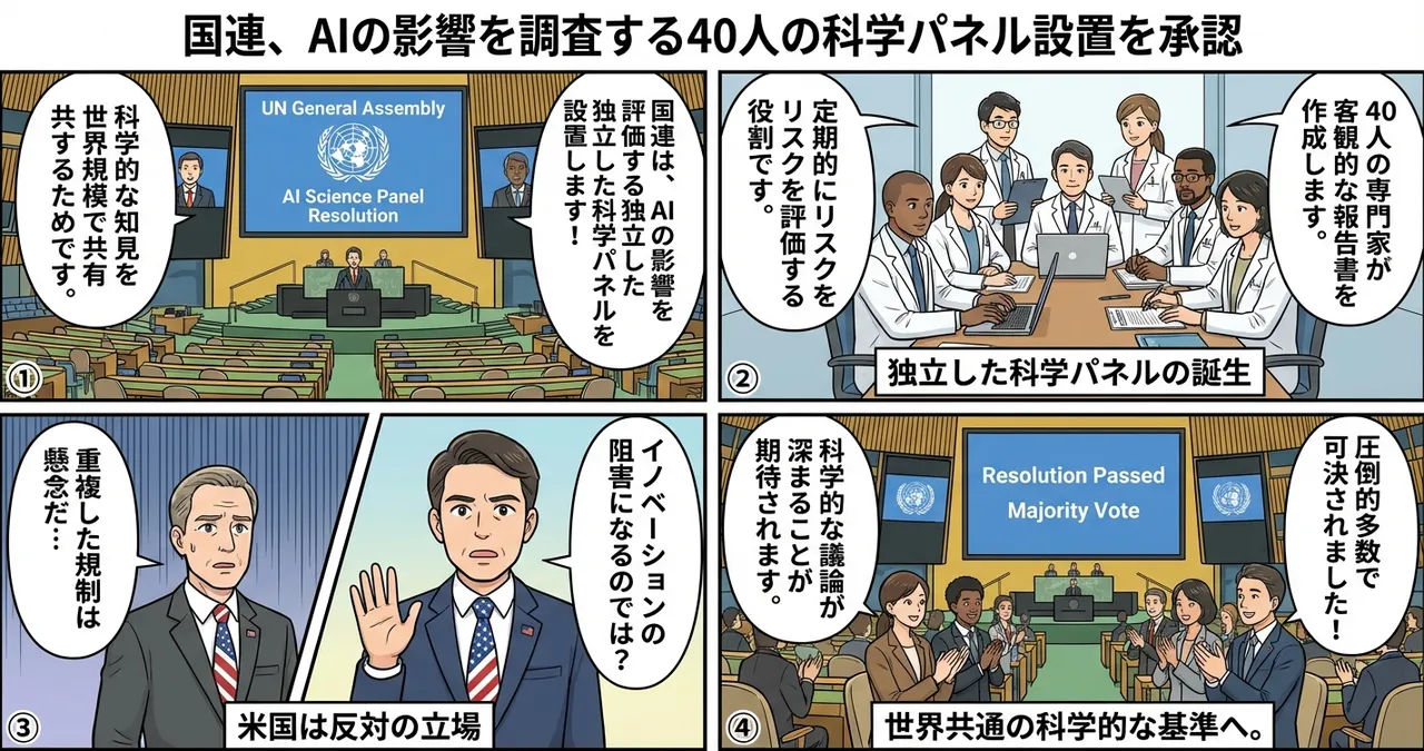 【国連】AIの影響を調査する40人の科学パネル設置を承認