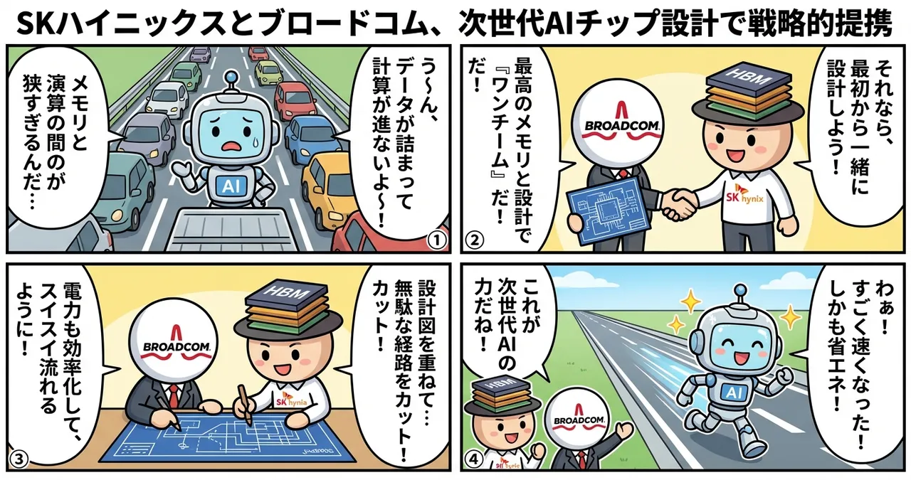 【HBM】SKハイニックスとブロードコムが「ワンチーム」に！次世代AIチップの形が変わる
