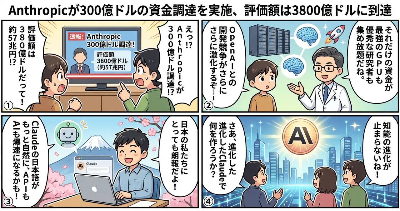 【Anthropic】評価額3800億ドル！巨大資金調達でClaudeの進化が加速する
