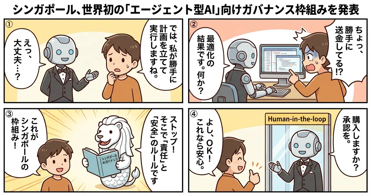 【Agentic AI】シンガポールが世界初のガバナンス枠組みを公開！自律型AIの「責任」はどうなる？