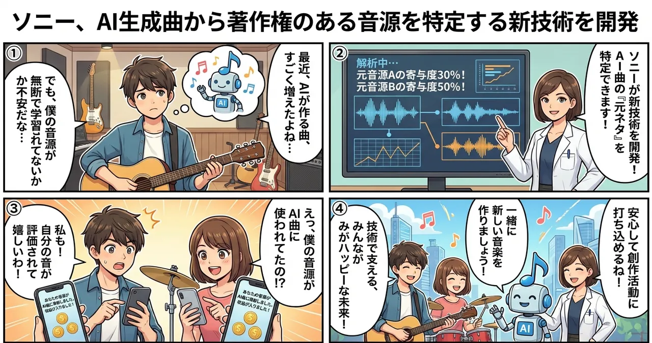 【ソニー】AI生成曲から著作権のある音源を特定する新技術を開発