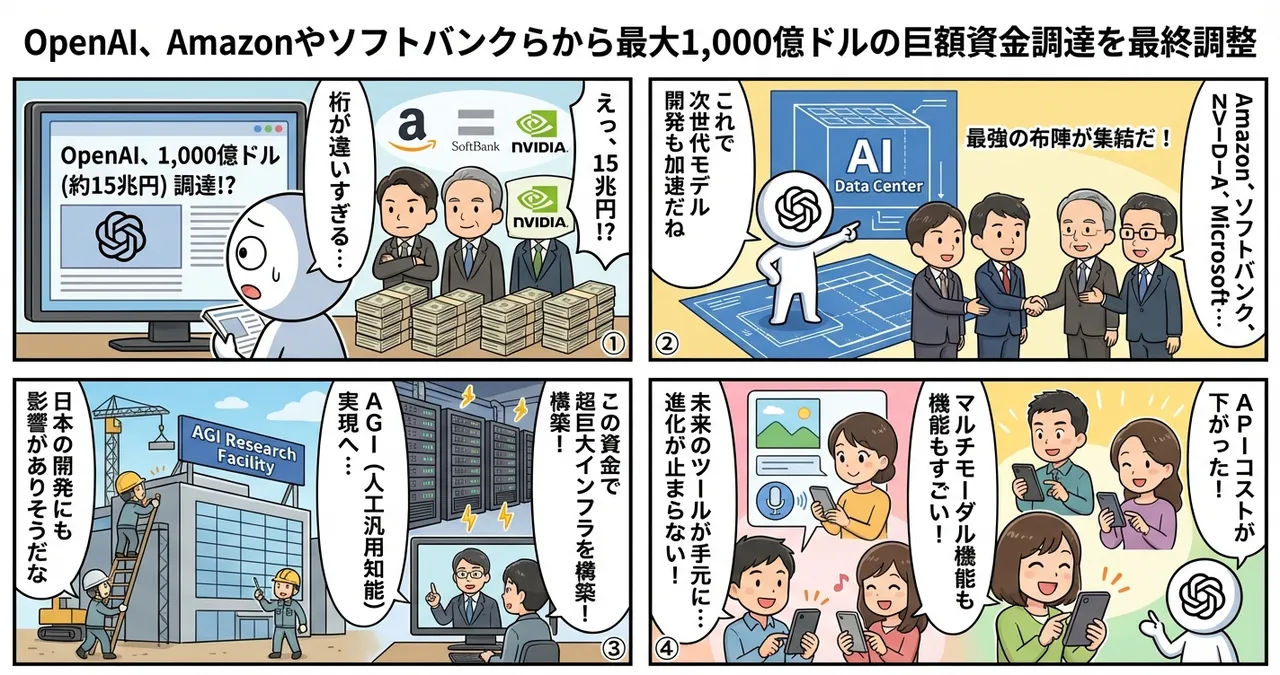 【OpenAI】Amazonやソフトバンクらから15兆円規模の超巨額資金調達へ