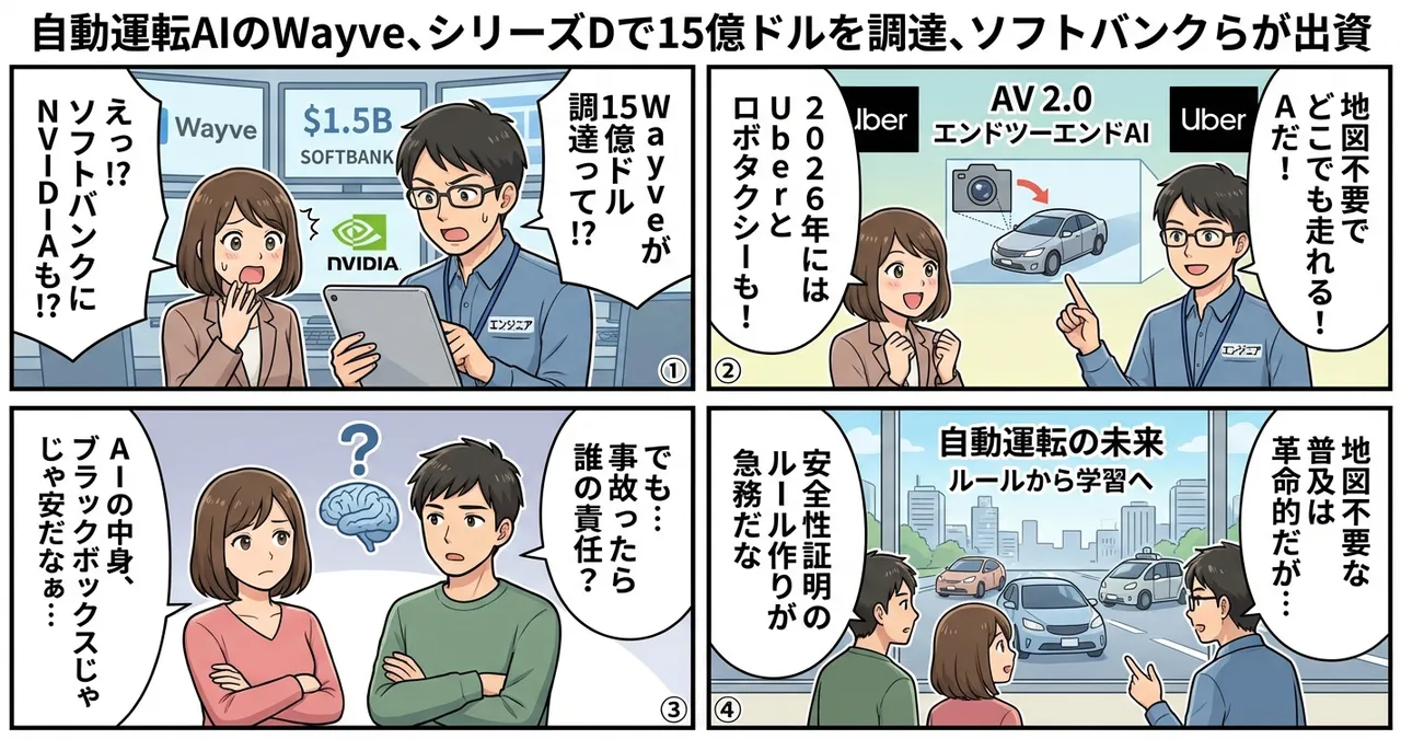 【Wayve】自動運転AIのWayveが15億ドルを調達、ソフトバンクらが主導