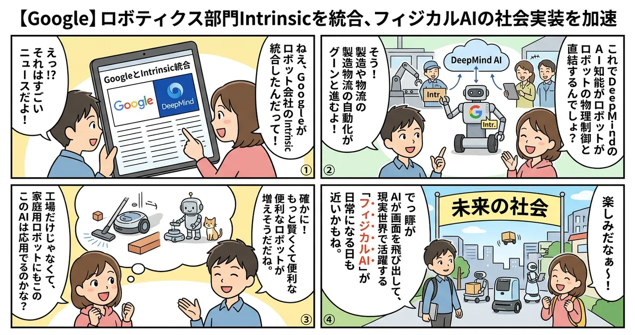 【Google】ロボティクス部門Intrinsicを統合、フィジカルAIの社会実装を加速