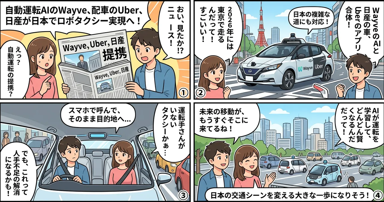 【ロボタクシー】Wayve、Uber、日産が日本での自動運転サービス展開に向けて提携